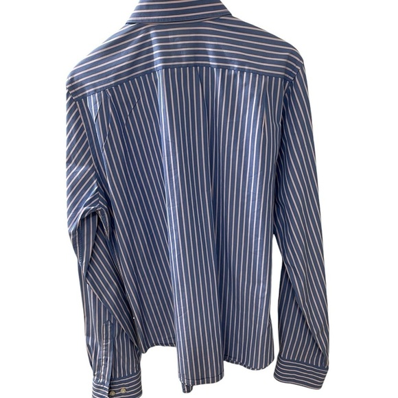 Ruehl No 925 Men’s Size XL Blue White Pin Striped Shirt Long Sleeve 100% Cot - Picture 2 of 7